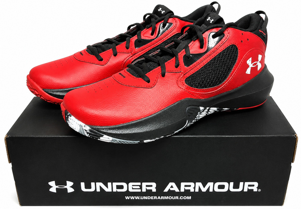 Under Armour UA Lockdown 6 Basketball Shoes Men's Size 11.5 Red Black New